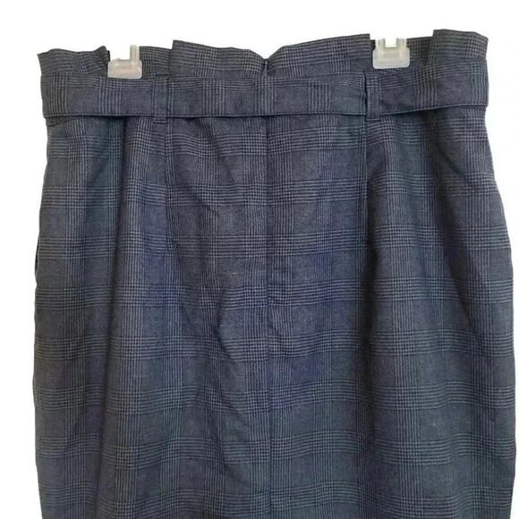 Banana Republic Women's Navy Poly/Rayon/Spandex Plaid Pencil Skirt w Tie Belt & - Picture 5 of 10